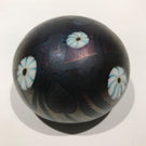 Signed David Lotton Art Glass Paperweight Dark Iridescent w/ Millefiori