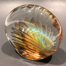 Signed Michael O’Keefe Art Glass Paperweight Delicate Veiled Fan Sculpture
