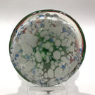 Vintage Chinese Art Glass Paperweight Large Footed Peony Crimp Rose Pedestal