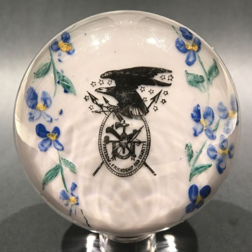 Rare Antique Albert Graeser Art Glass Paperweight Improved Order of Red Men