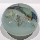 Huge Vintage Murano Art Glass Paperweight Detailed Encased Image of a Blue Bird