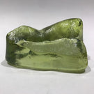 Early American? Green Slag Glass Glass Paperweight Molded Rock Mountain
