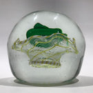 Rare Vintage Murano Art Glass Paperweight Coiled Snake in Yellow & White Basket