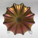 Signed Robert Held Art Glass Paperweight Pressed Golden/Purple Iridescent Urchin