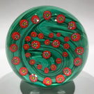 Vintage Gentile Art Glass Paperweight Patterned Millefiori Heart Garland