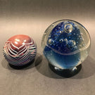 Two(2) Piece Lot Contemporary Studio Art Glass Paperweight Unsigned