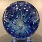 Rare Vintage Gentile Art Glass Marble Control Bubble Rings on Blue