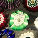 Huge Antique Clichy Art Glass Paperweight Spaced Complex Millefiori w/ Roses