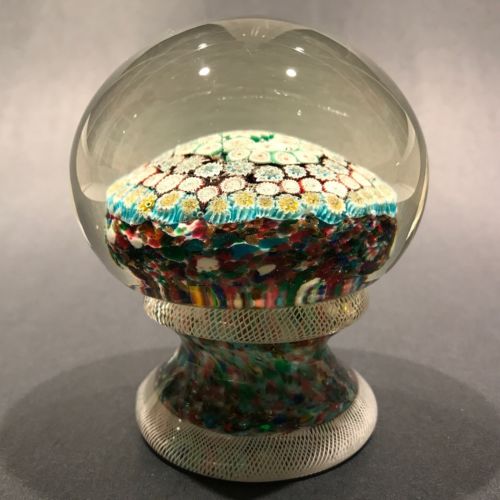 Exceptional Murano Piedouche Art Glass Paperweight Concentric Millefiori