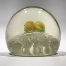 Vintage Murano Art Glass Paperweight Lampworked Pears on Parallel Latticino