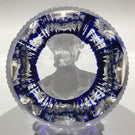 Cristal D Albert Fancy Cut Art Glass Paperweight Albert Schweitzer Sulphide