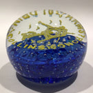 Vintage John Gentile Art Glass Paperweight Moon Landing Armstrong Aldrin Collins