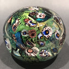 Signed Peter Vanderlaan Art Glass Paperweight Dichroic Millefiori Scramble
