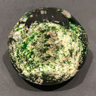 Antique Baccarat Art Glass Paperweight Faceted Green Moss Sand Dune