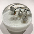 Signed Daniel Salazar Lundberg Studios Art Glass Paperweight First Snow of Kyoto