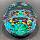 Saint Louis LE Art Glass Paperweight Les pensées de Colette Pansy & Millefiori