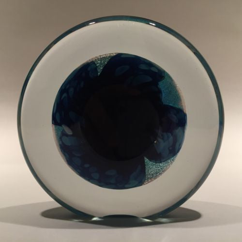 Large Robert Eickholt Art Glass Paperweight Dichroic Millefiori Disk S