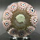 Vintage Murano Art Glass Paperweight Complex Millefiori On Aventurine