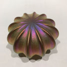 Signed Robert Held Art Glass Paperweight Pressed Golden/Purple Iridescent Urchin