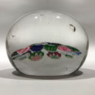 Antique Clichy Art Glass Paperweight  Concentric Complex Canes w/ Two Roses