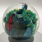Signed Josh Simpson Art Glass Paperweight Complex Inhabited Millefiori Planet