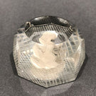 Vintage Pairpoint Art Glass Paperweight  Faceted Sulphide Bust of a Woman