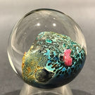 Early Josh Simpson Art Glass handmade Marble 1-1/2” Inhabited Planet