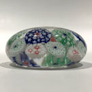 Antique Bohemian Art Glass Paperweight Concentric Complex Millefiori