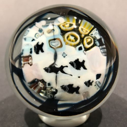 Signed Richard Ritter Art Glass Paperweight Millefiori & Fish Murrine
