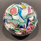 Vintage Cape Cod Burchfield Art Glass Paperweight Millefiori Twist Scramble