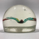 Vintage Murano Art Glass Paperweight Lampworked Butterfly on Latticino Basket