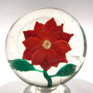 Early Chinese Art Glass Paperweight Large Lampworked Poinsettia Flower