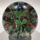 Antique German Thuringian Art Glass Paperweight Lampworked Flower & Millefiori Scramble