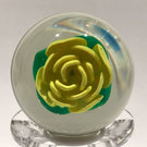 Vintage Francis Whittemore Art Glass Paperweight Yellow Crimp Rose Bottle