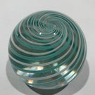 Vintage Pairpoint Art Glass Paperweight Green & White Swirl W/ Millefiori Center