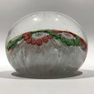 Antique Baccarat Art Glass Paperweight Millefiori Garland on Upset Muslin Lace