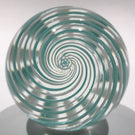 Vintage Pairpoint Art Glass Paperweight Green & White Swirl W/ Millefiori Center