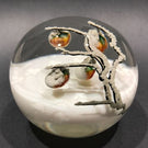 Signed Daniel Salazar Lundberg Studios Art Glass Paperweight First Snow of Kyoto