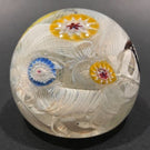 Vintage Murano Fratelli Toso Art Glass Paperweight Millefiori on Lace Ground