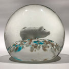 Vintage Murano or American Art Glass Paperweight Sulphide Pig