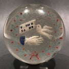 Antique Millville Art Glass tricolored frit Paperweight “From A Friend"