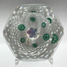 Vintage Pairpoint Art Glass Faceted Paperweight Complex Millefiori on Basket