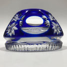 Cristal D Albert Fancy Cut Art Glass Paperweight Albert Schweitzer Sulphide