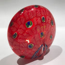 Vintage Chinese Art Glass Paperweight Peacock Complex Millefiori Feathers