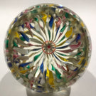 Vintage Murano Fratelli Toso Art Glass Paperweight Colorful Crown Millefiori