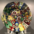 Vintage Murano Footed Art Glass Paperweight Closepacked Complex Millefiori