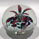 Early Ed Rithner Art Glass Paperweight Colorful Upright Frit Flower