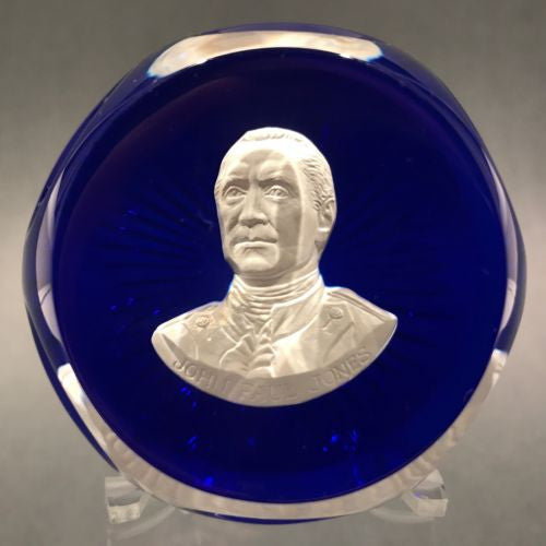 Franklin Mint Cristal D Albert Art Glass Paperweight John Paul Jones Sulphide