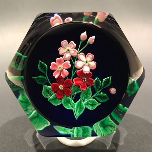Modern Saint Louis Art Glass Paperweight Lampworked Fleurs de Pommier 1995 LE