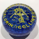 Vintage John Gentile Art Glass Paperweight Moon Landing Armstrong Aldrin Collins